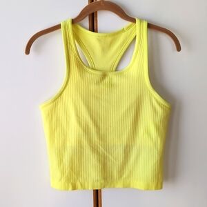 NWOT Lululemon Ebb To Street Cropped Racerback Tank 10 Electric Lemon